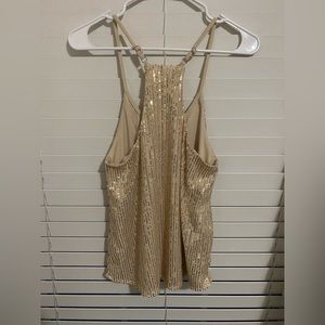 Gold sequin tank top